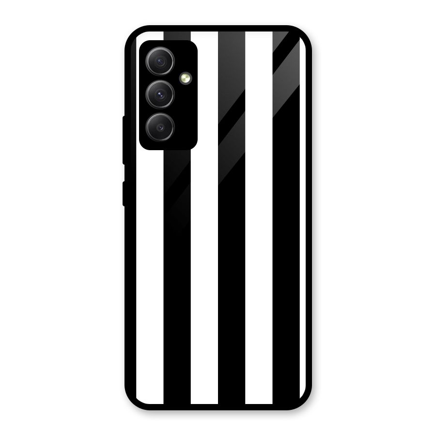 Lavish Black Stripes Glass Back Case for Galaxy A34