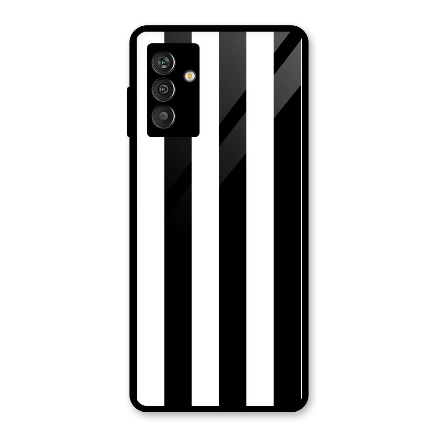 Lavish Black Stripes Glass Back Case for Galaxy M13