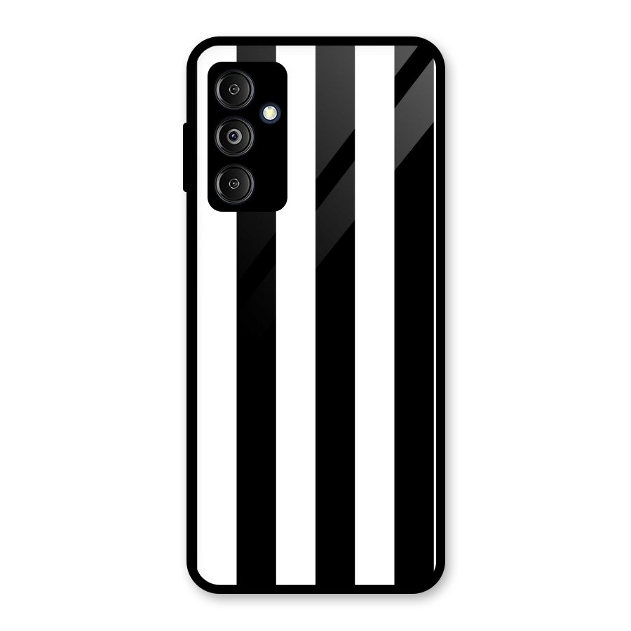 Lavish Black Stripes Glass Back Case for Galaxy M14 5G