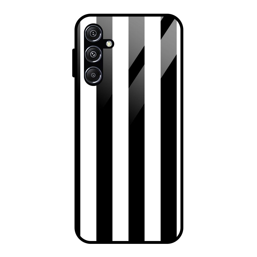 Lavish Black Stripes Glass Back Case for Galaxy M34 5G