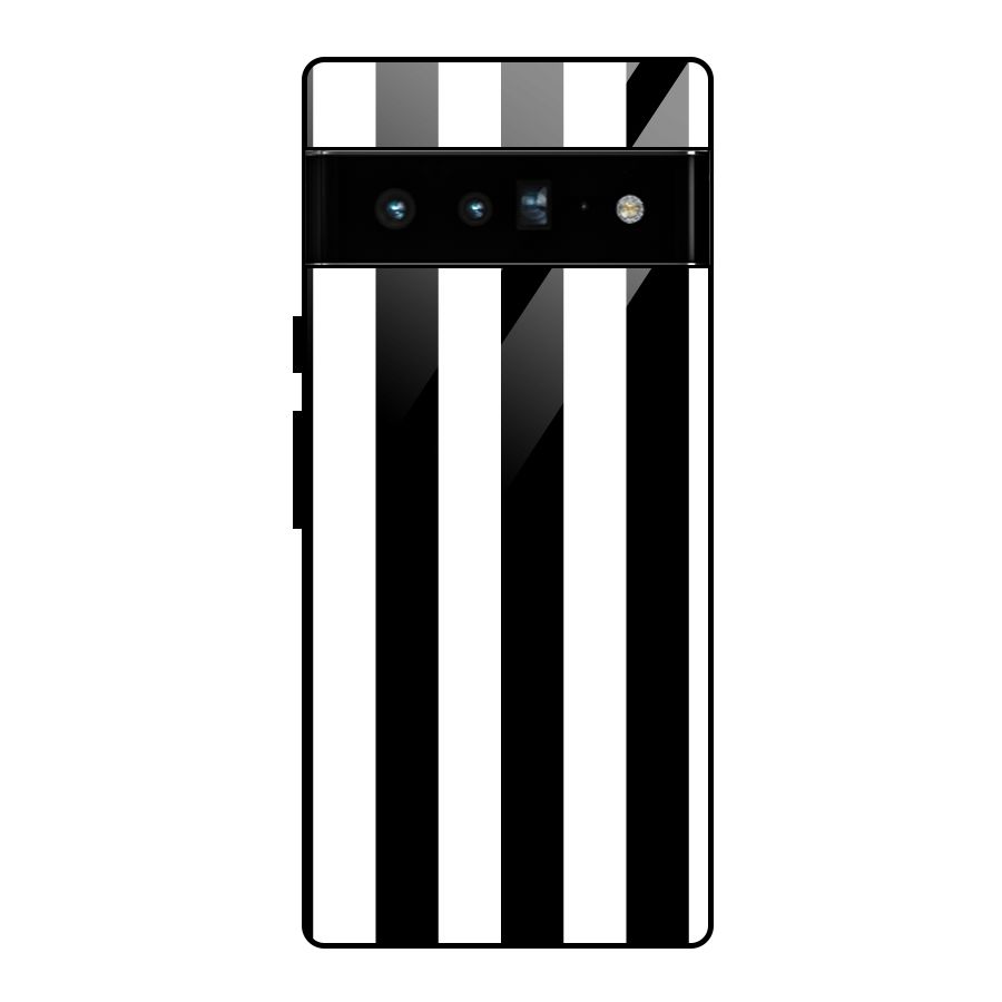 Lavish Black Stripes Glass Back Case for Google Pixel 6 Pro