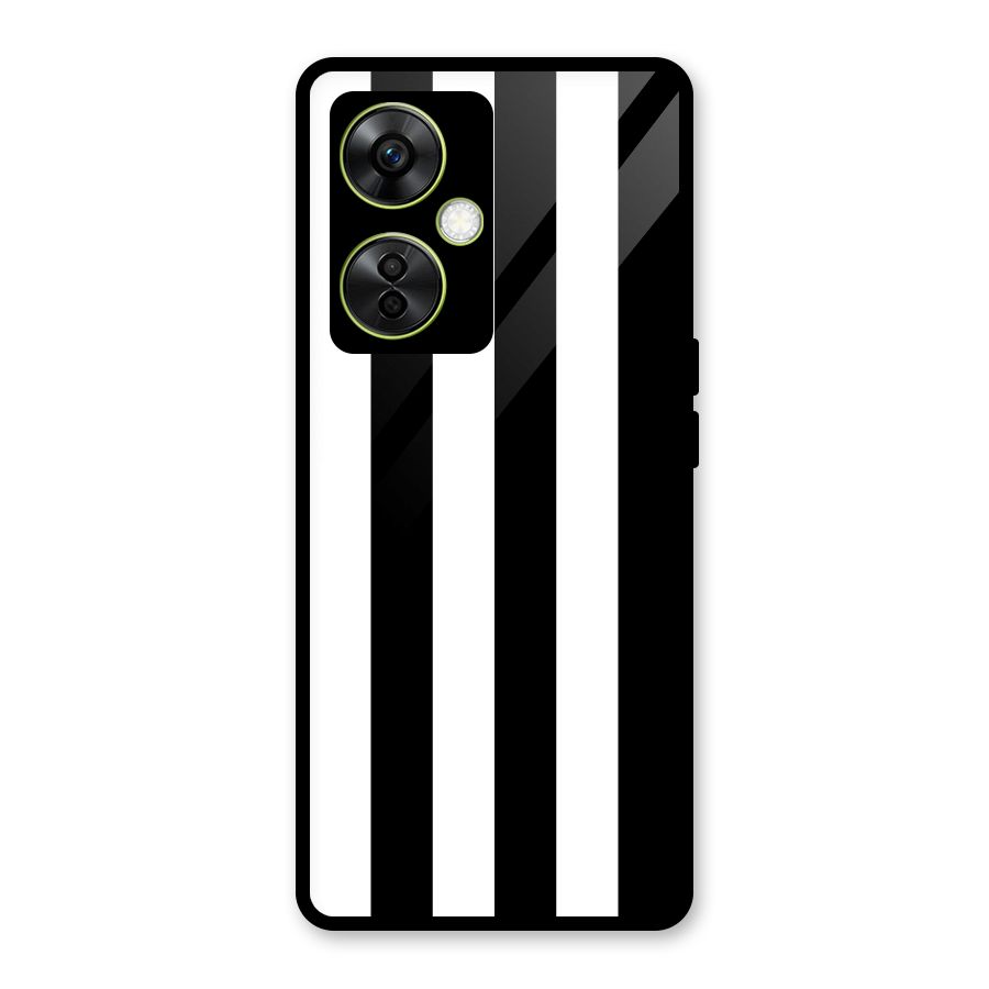 Lavish Black Stripes Glass Back Case for OnePlus Nord CE 3 Lite