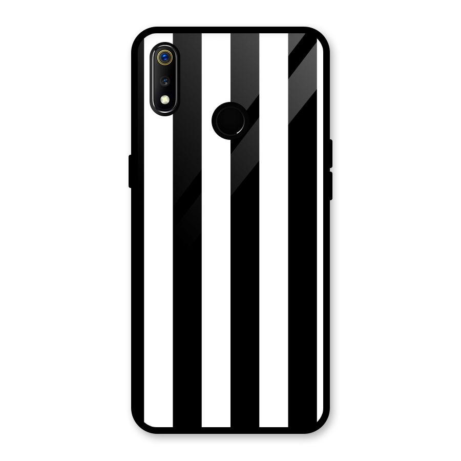 Lavish Black Stripes Glass Back Case for Realme 3i