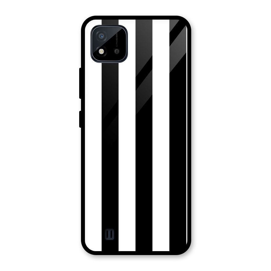 Lavish Black Stripes Glass Back Case for Realme C11 2021