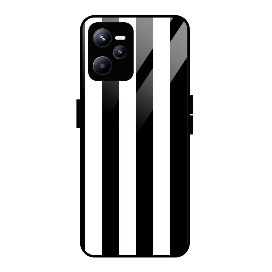 Lavish Black Stripes Glass Back Case for Realme C35