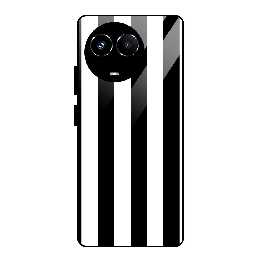Lavish Black Stripes Glass Back Case for Realme Narzo 60X