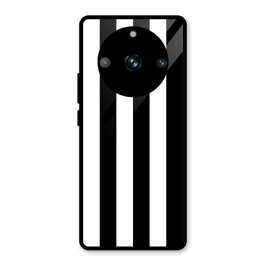Lavish Black Stripes Glass Back Case for Realme Narzo 60 Pro