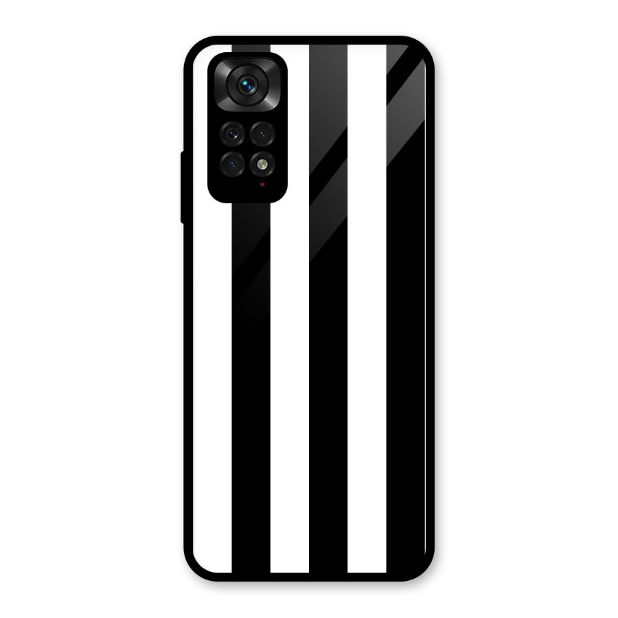Lavish Black Stripes Glass Back Case for Redmi Note 11S