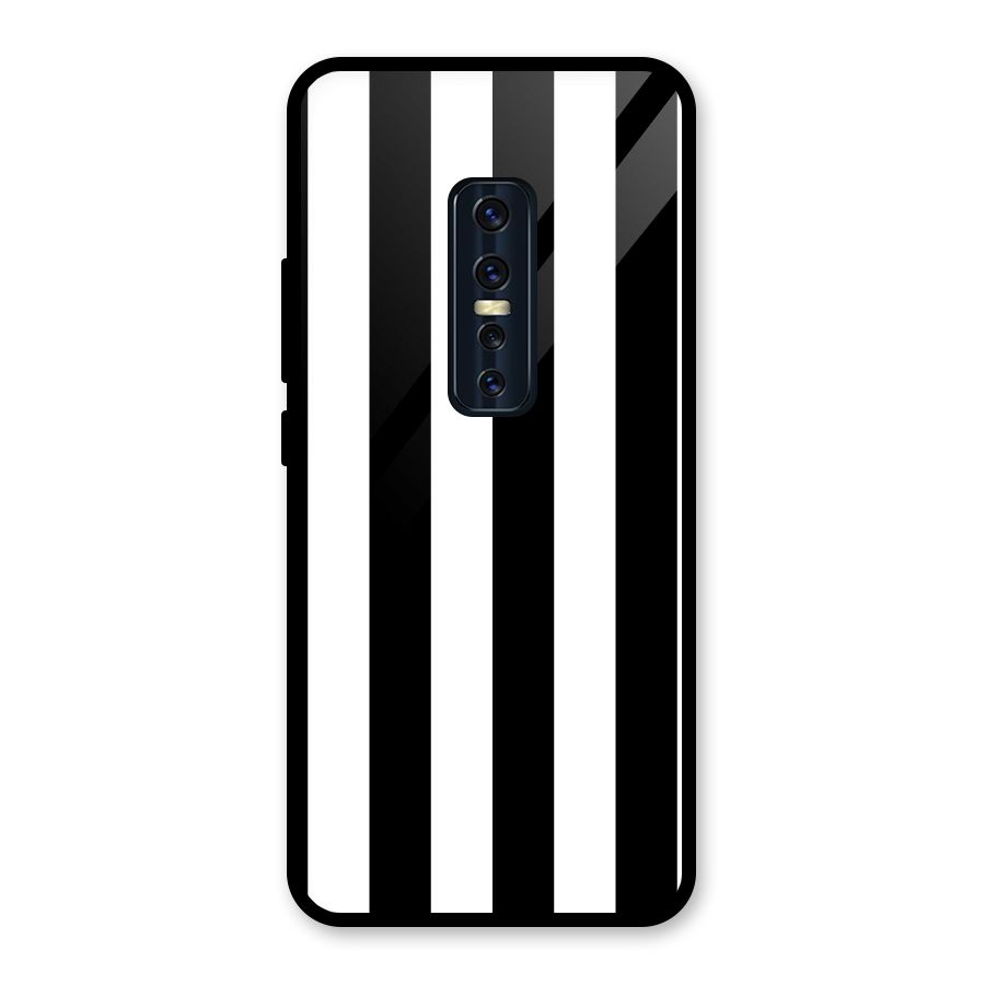 Lavish Black Stripes Glass Back Case for Vivo V17 Pro