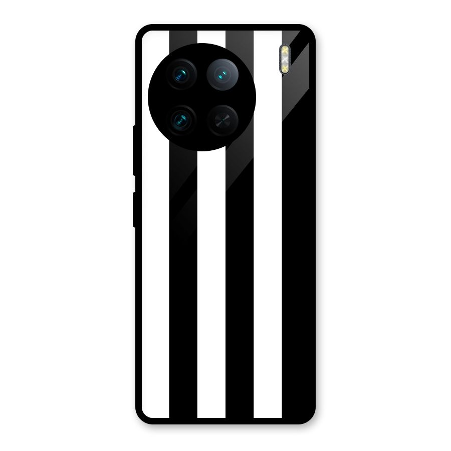 Lavish Black Stripes Glass Back Case for Vivo X90 Pro
