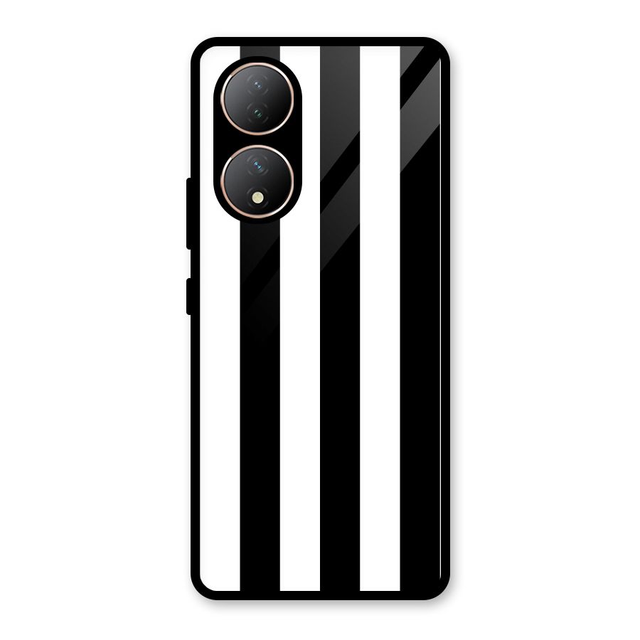 Lavish Black Stripes Glass Back Case for Vivo Y100A