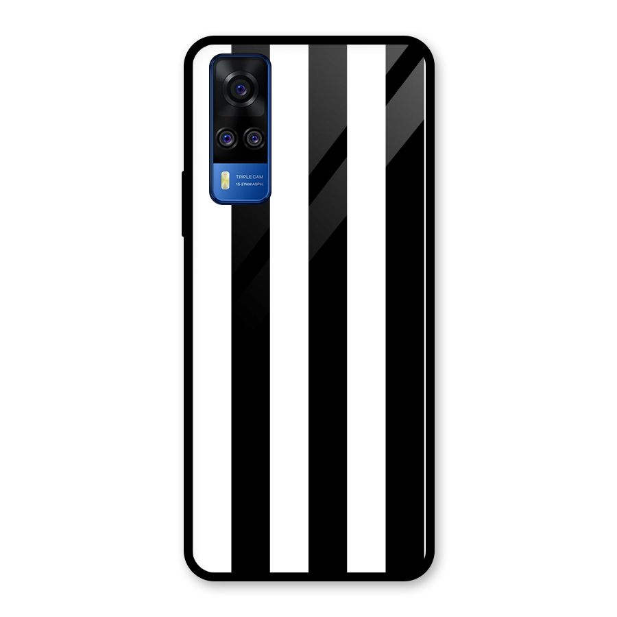 Lavish Black Stripes Glass Back Case for Vivo Y31