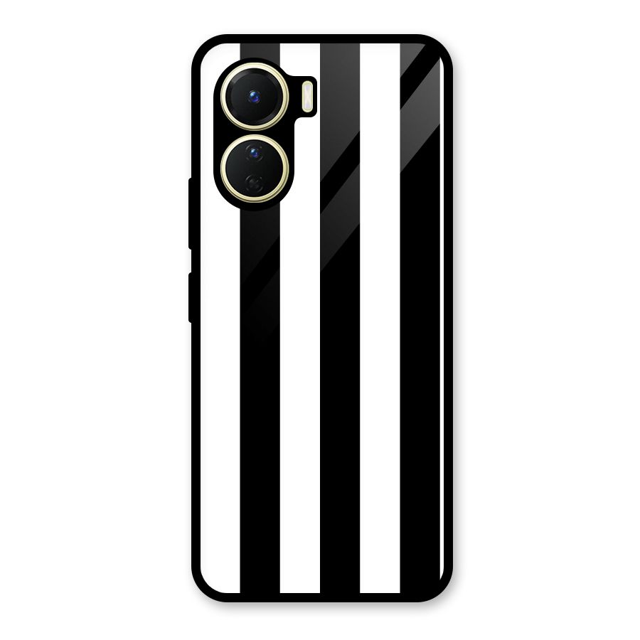 Lavish Black Stripes Glass Back Case for Vivo Y56