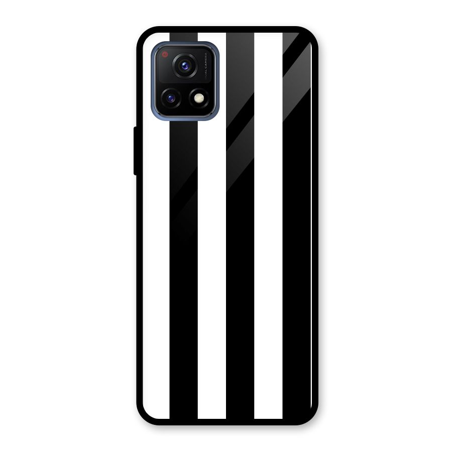 Lavish Black Stripes Glass Back Case for Vivo Y72 5G