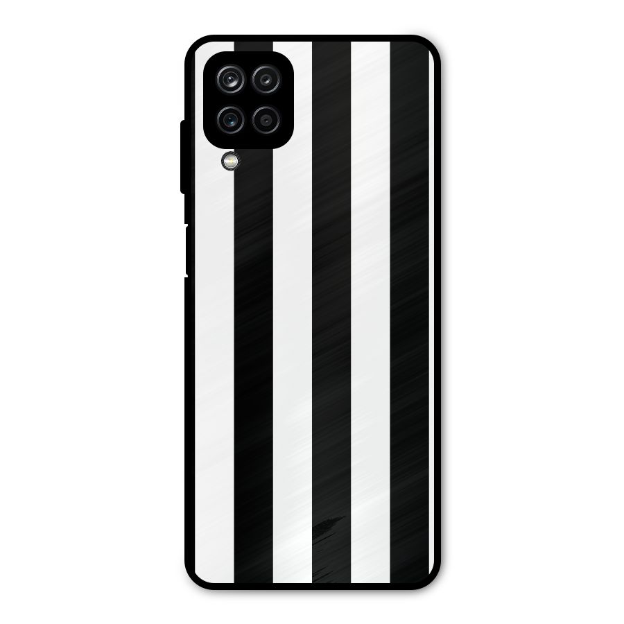 Lavish Black Stripes Metal Back Case for Galaxy A12