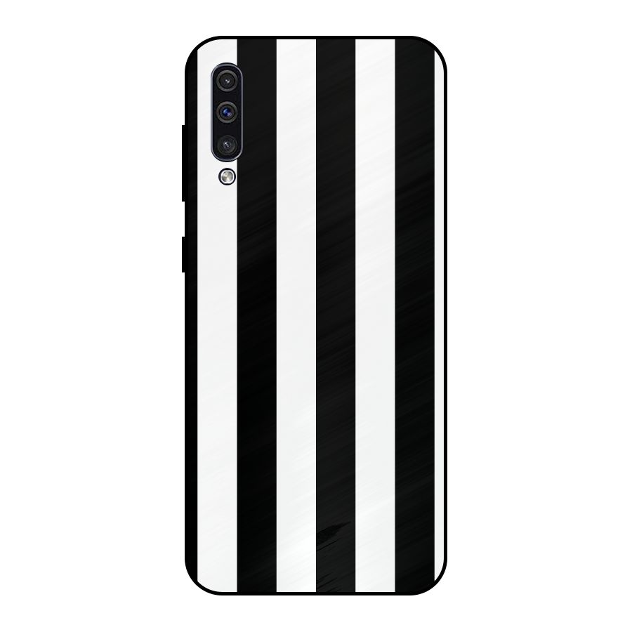 Lavish Black Stripes Metal Back Case for Galaxy A30s