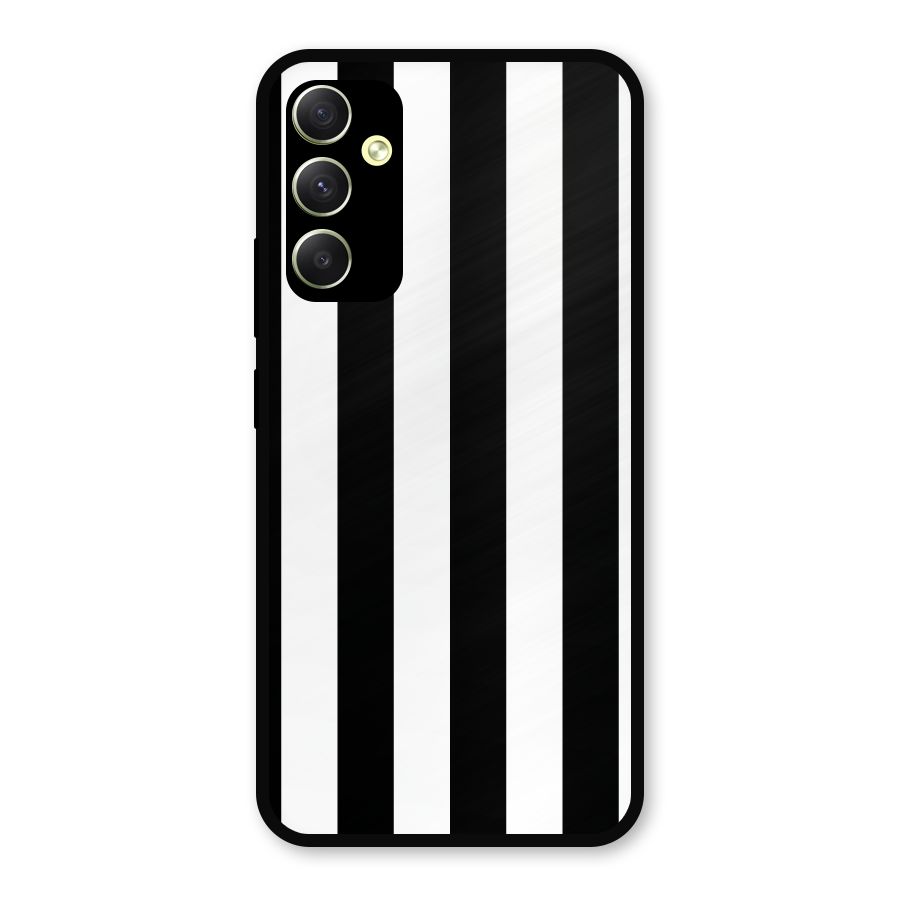 Lavish Black Stripes Metal Back Case for Galaxy A34