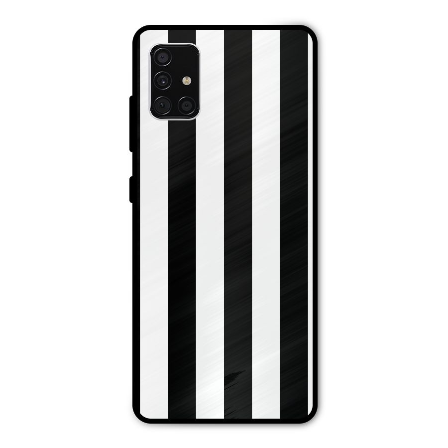 Lavish Black Stripes Metal Back Case for Galaxy A51