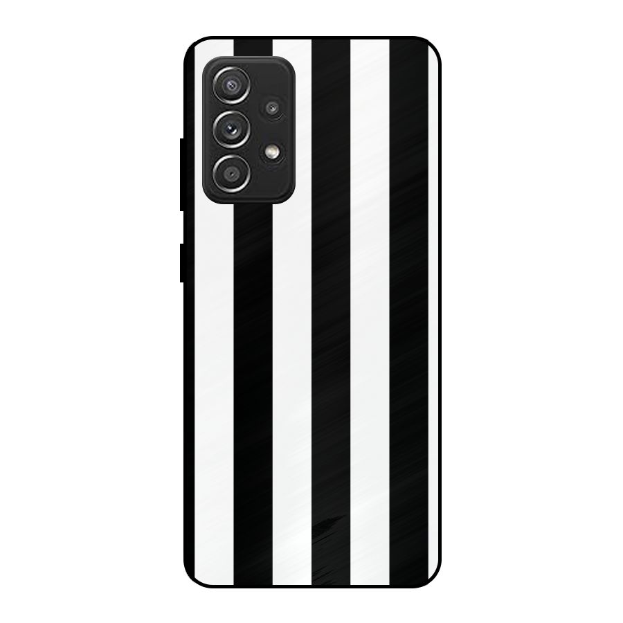 Lavish Black Stripes Metal Back Case for Galaxy A52s 5G