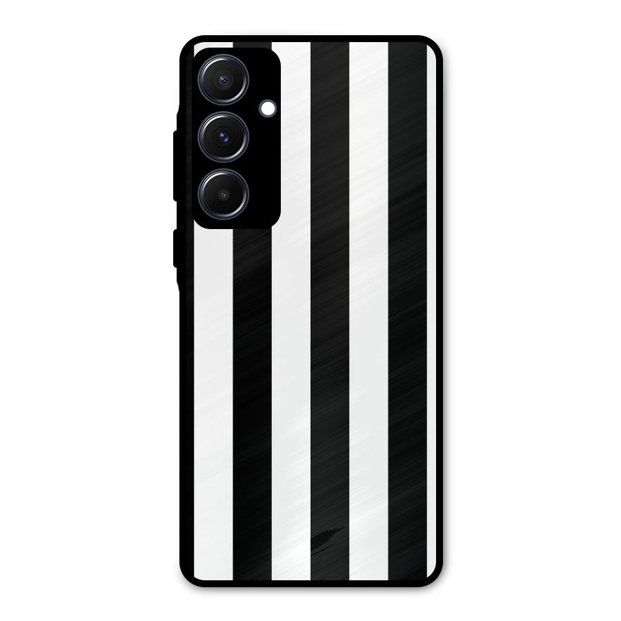 Lavish Black Stripes Metal Back Case for Galaxy A55
