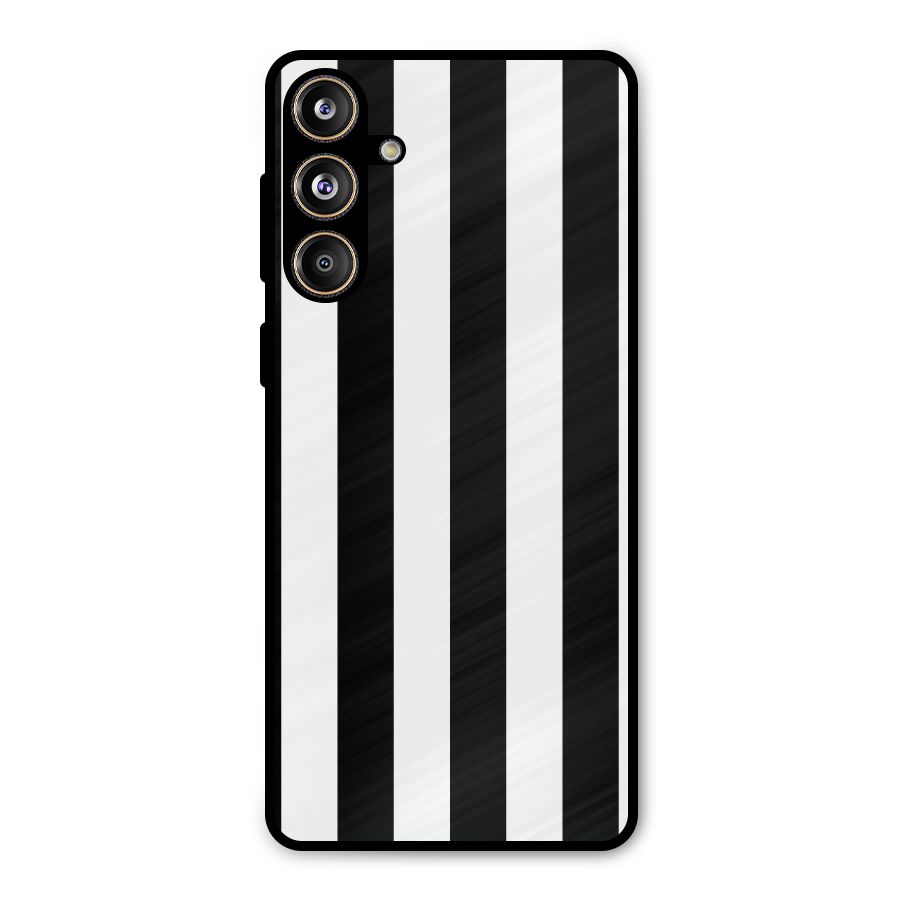 Lavish Black Stripes Metal Back Case for Galaxy F55