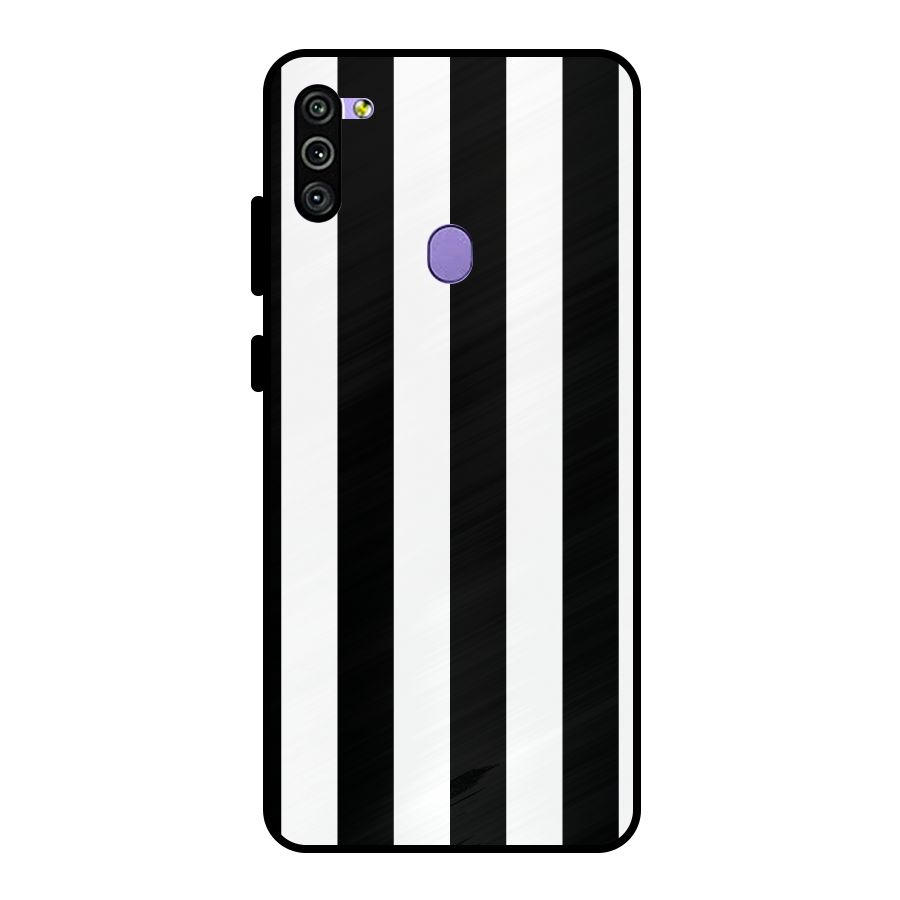 Lavish Black Stripes Metal Back Case for Galaxy M11