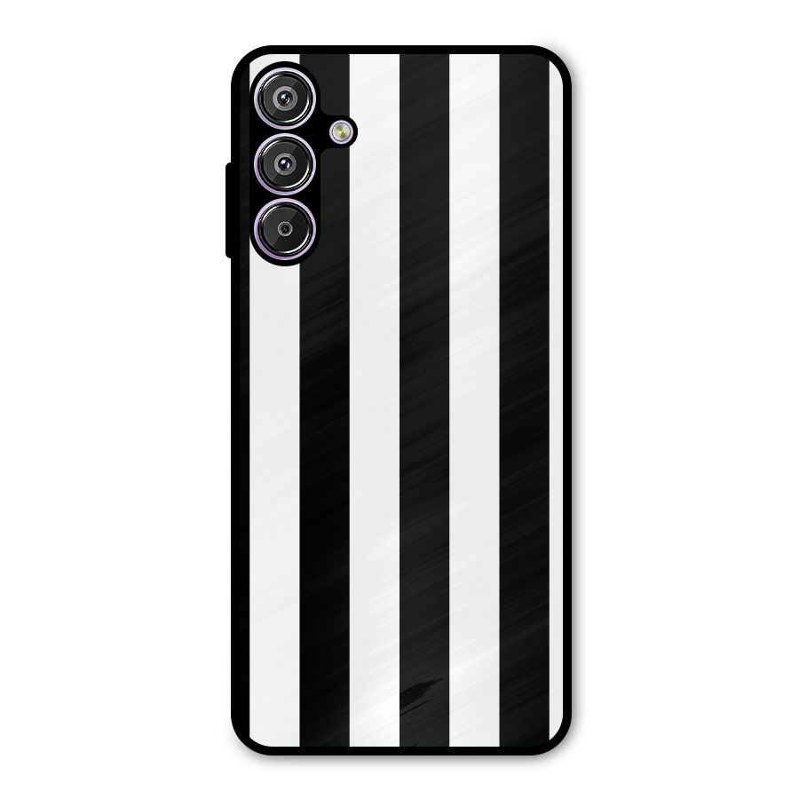 Lavish Black Stripes Metal Back Case for Galaxy M15