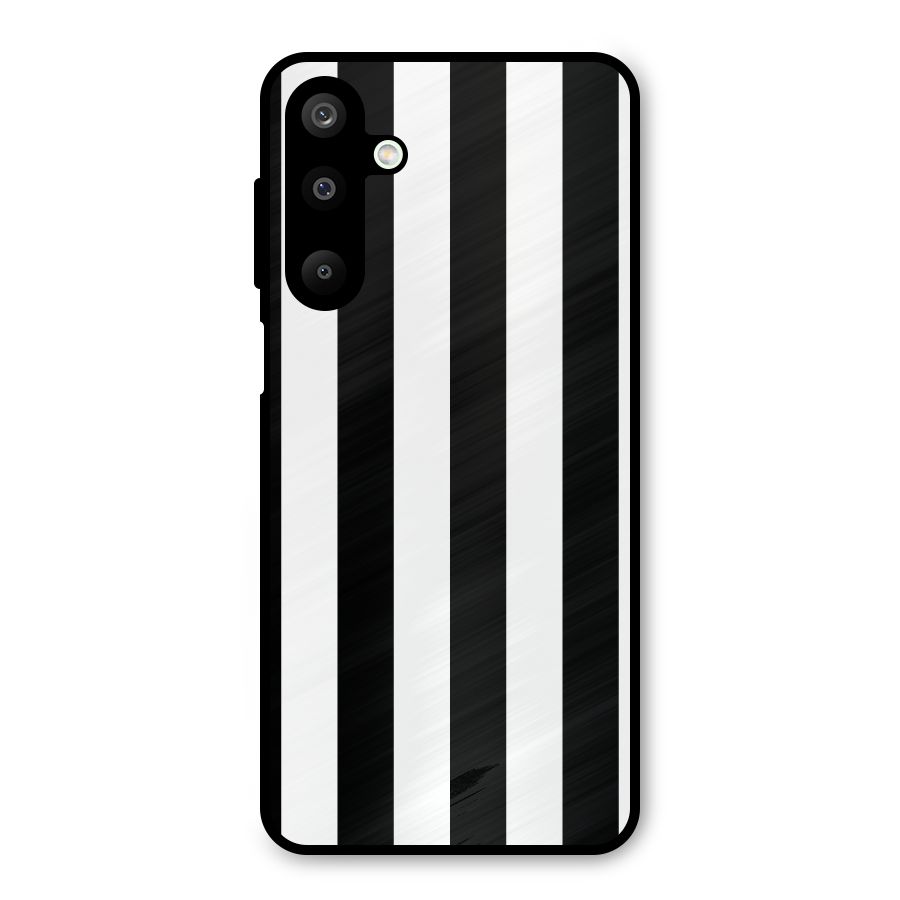 Lavish Black Stripes Metal Back Case for Galaxy M16