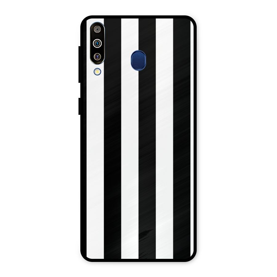 Lavish Black Stripes Metal Back Case for Galaxy M30
