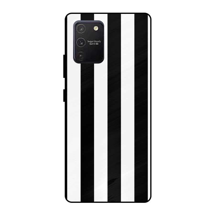Lavish Black Stripes Metal Back Case for Galaxy S10 Lite