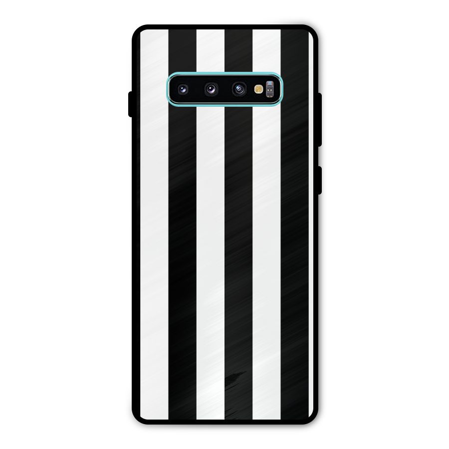 Lavish Black Stripes Metal Back Case for Galaxy S10 Plus