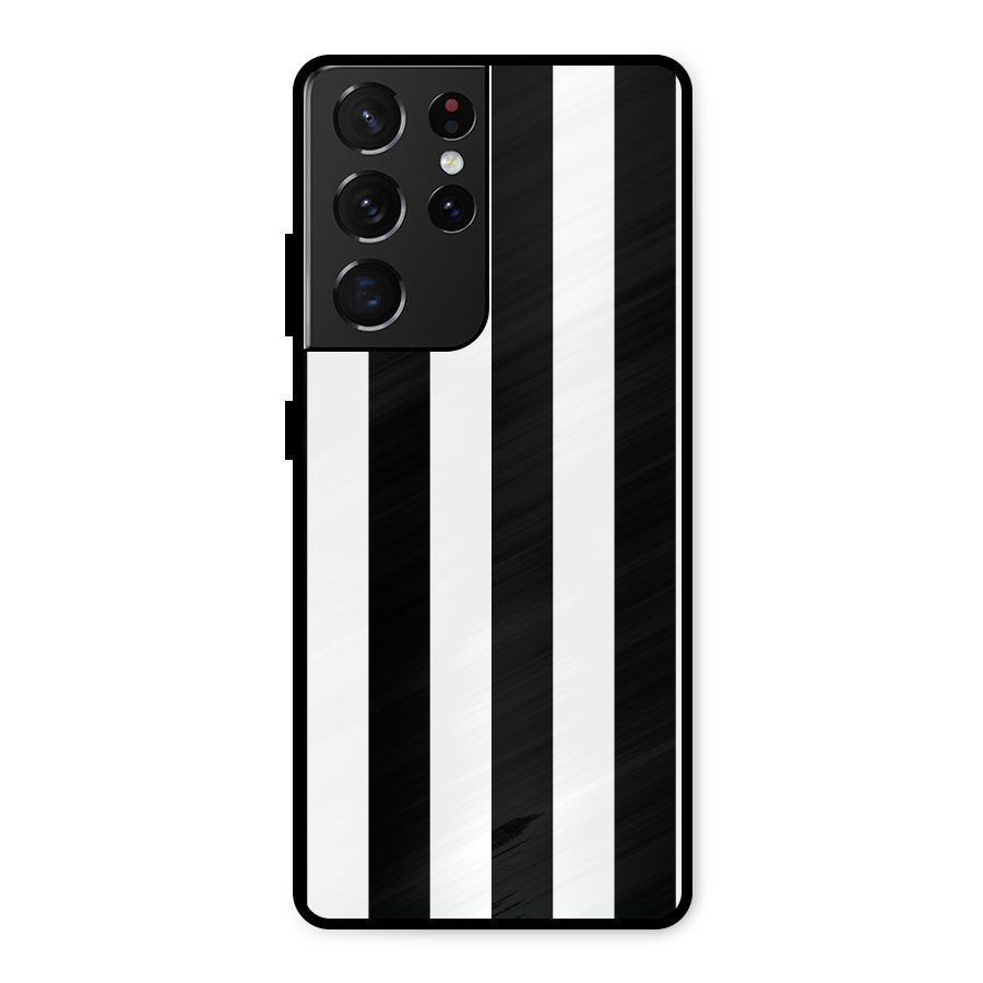 Lavish Black Stripes Metal Back Case for Galaxy S21 Ultra 5G