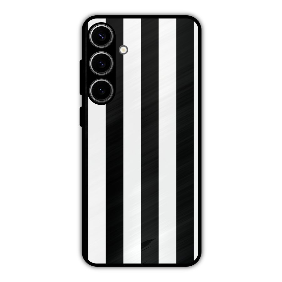 Lavish Black Stripes Metal Back Case for Galaxy S24 Plus