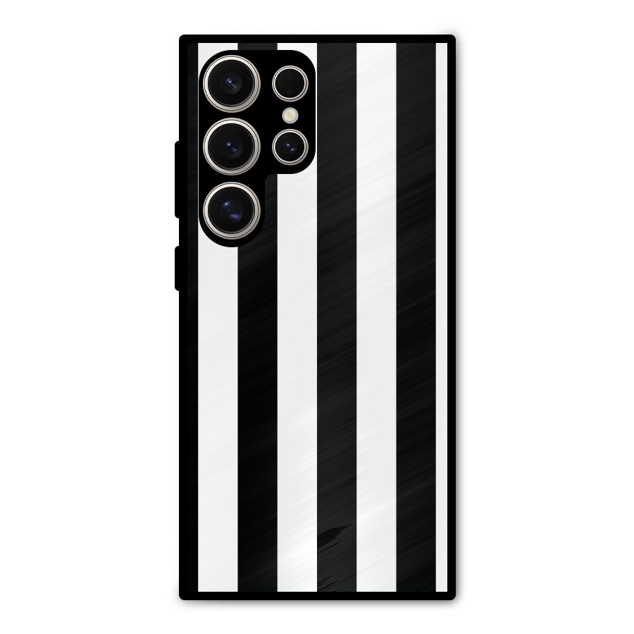 Lavish Black Stripes Metal Back Case for Galaxy S24 Ultra