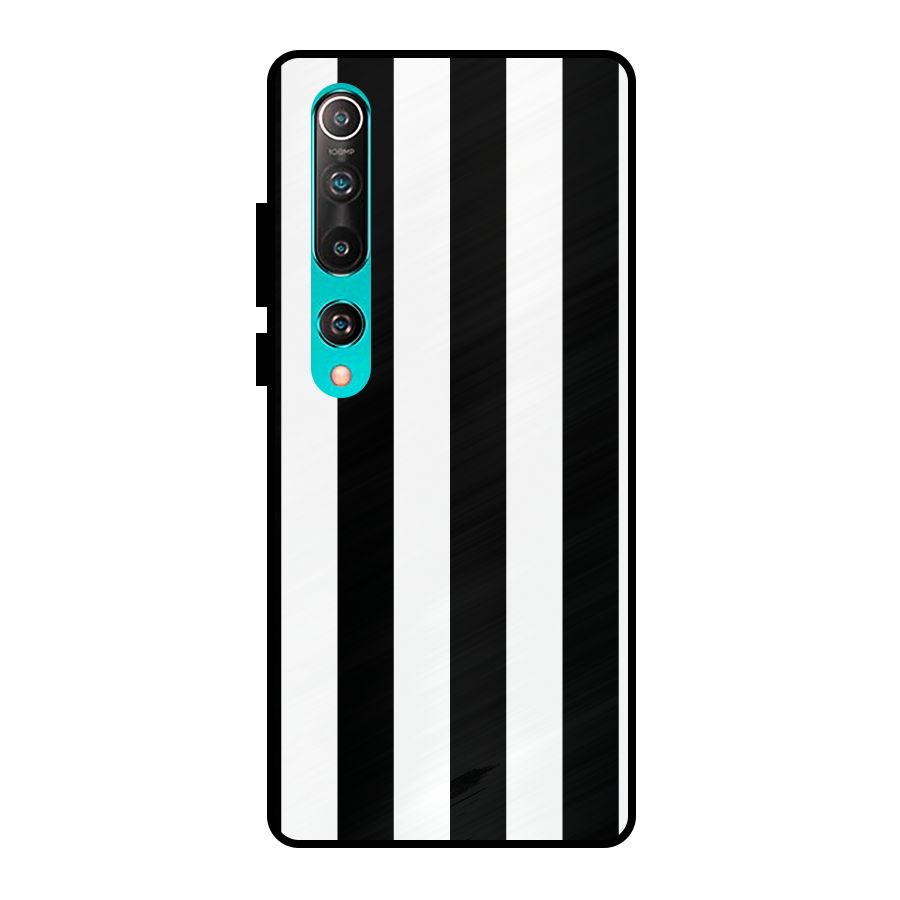 Lavish Black Stripes Metal Back Case for Mi 10