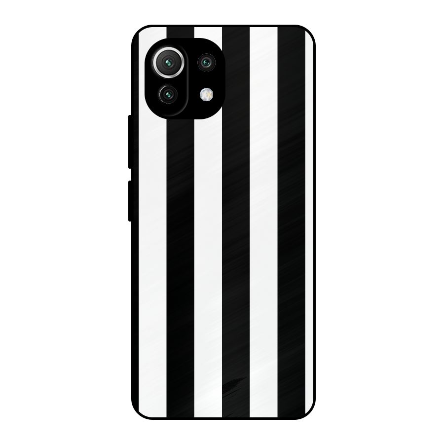 Lavish Black Stripes Metal Back Case for Mi 11 Lite