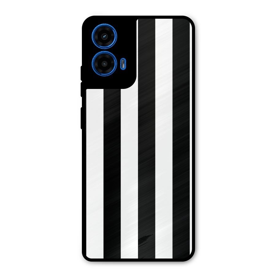 Lavish Black Stripes Metal Back Case for Moto G45