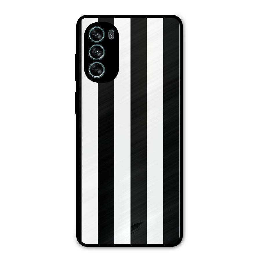 Lavish Black Stripes Metal Back Case for Moto G62