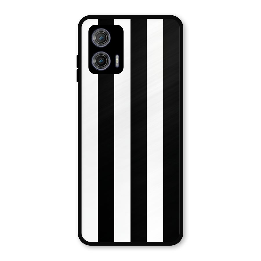 Lavish Black Stripes Metal Back Case for Moto G73