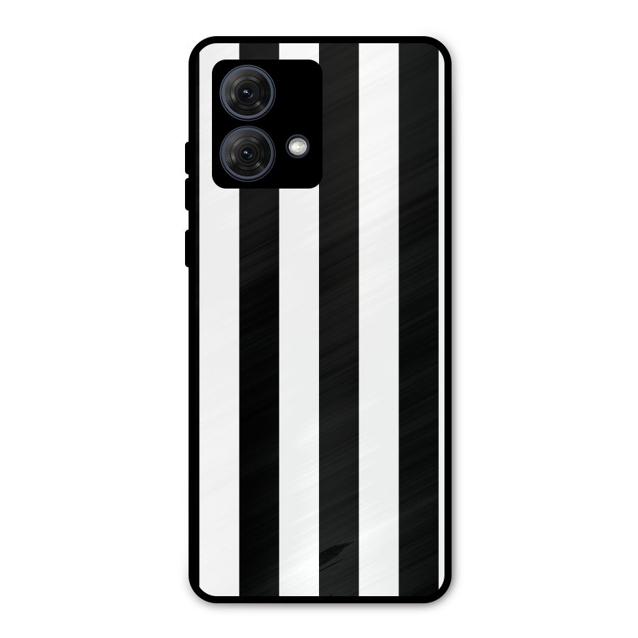 Lavish Black Stripes Metal Back Case for Moto G84