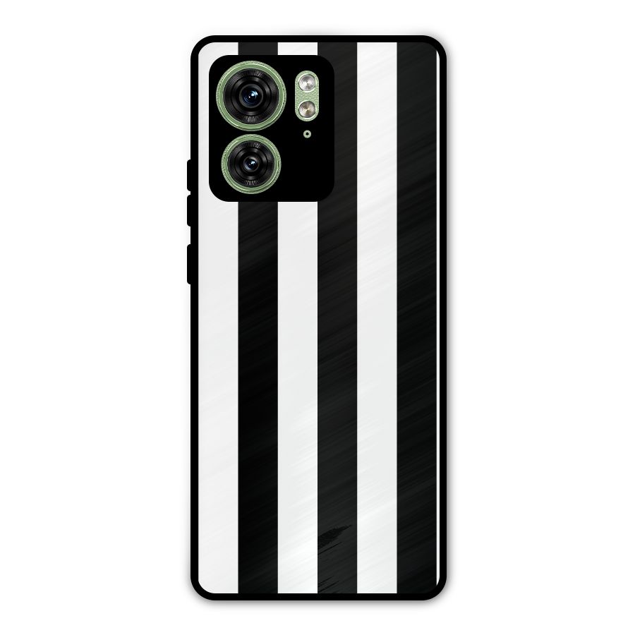 Lavish Black Stripes Metal Back Case for Motorola Edge 40 5G
