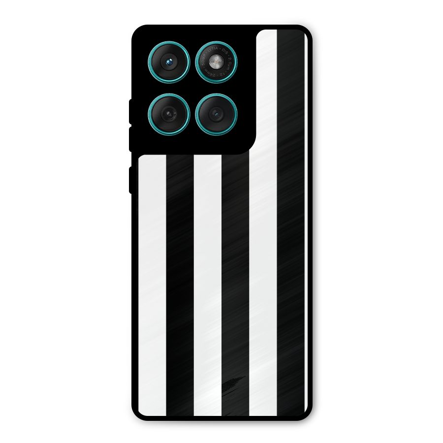 Lavish Black Stripes Metal Back Case for Motorola Edge 60 Fusion