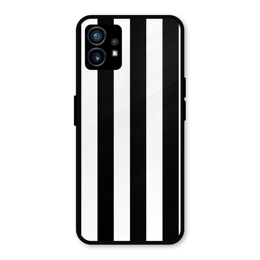 Lavish Black Stripes Metal Back Case for Nothing Phone 1