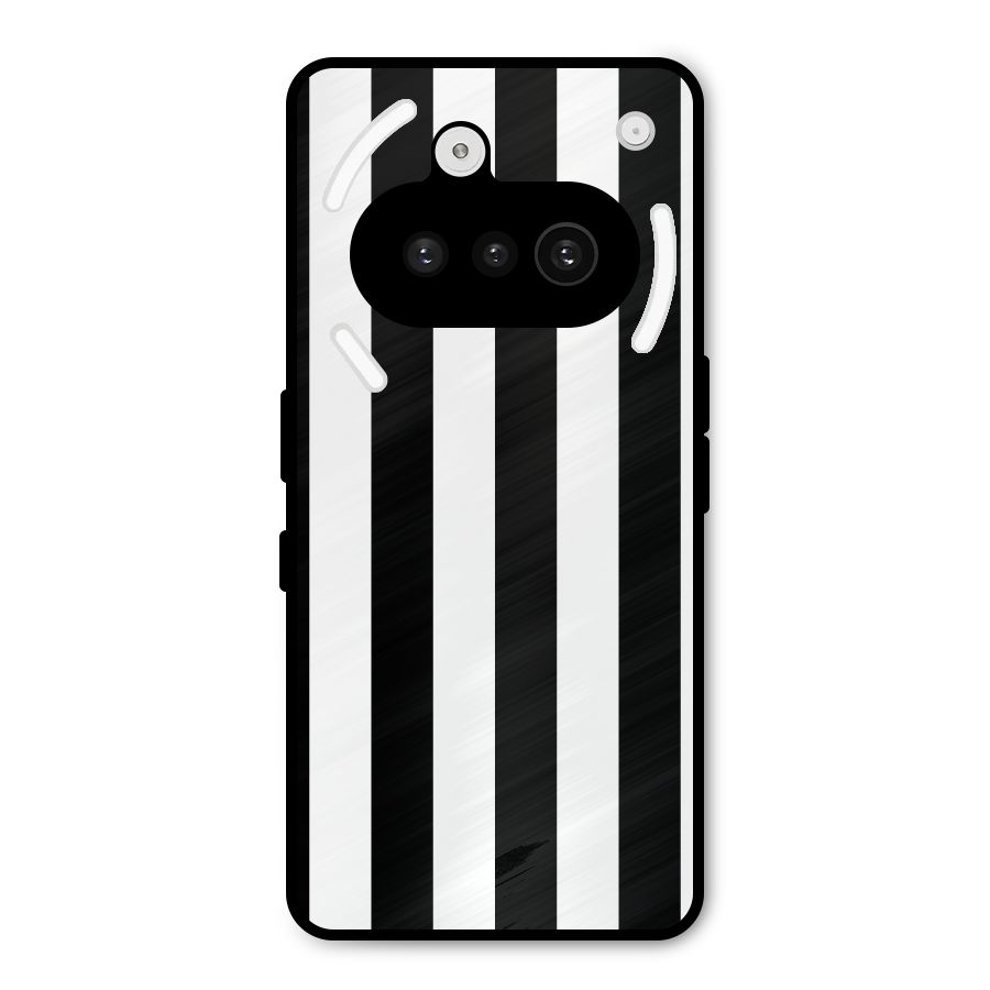 Lavish Black Stripes Metal Back Case for Nothing Phone 3a