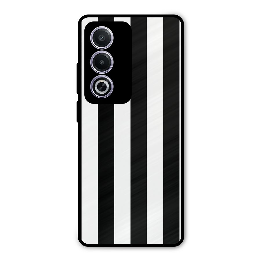 Lavish Black Stripes Metal Back Case for Oppo A3 Pro