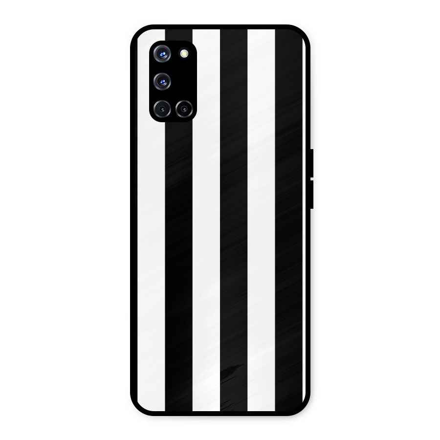 Lavish Black Stripes Metal Back Case for Oppo A52