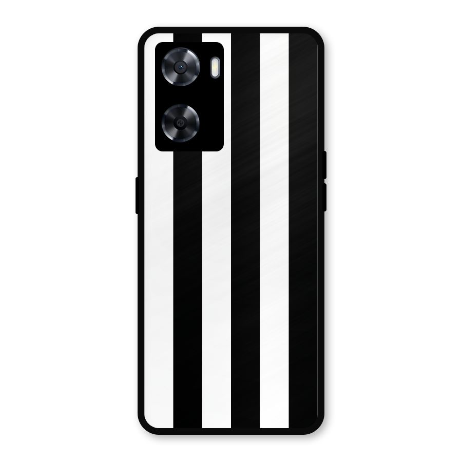 Lavish Black Stripes Metal Back Case for Oppo A77