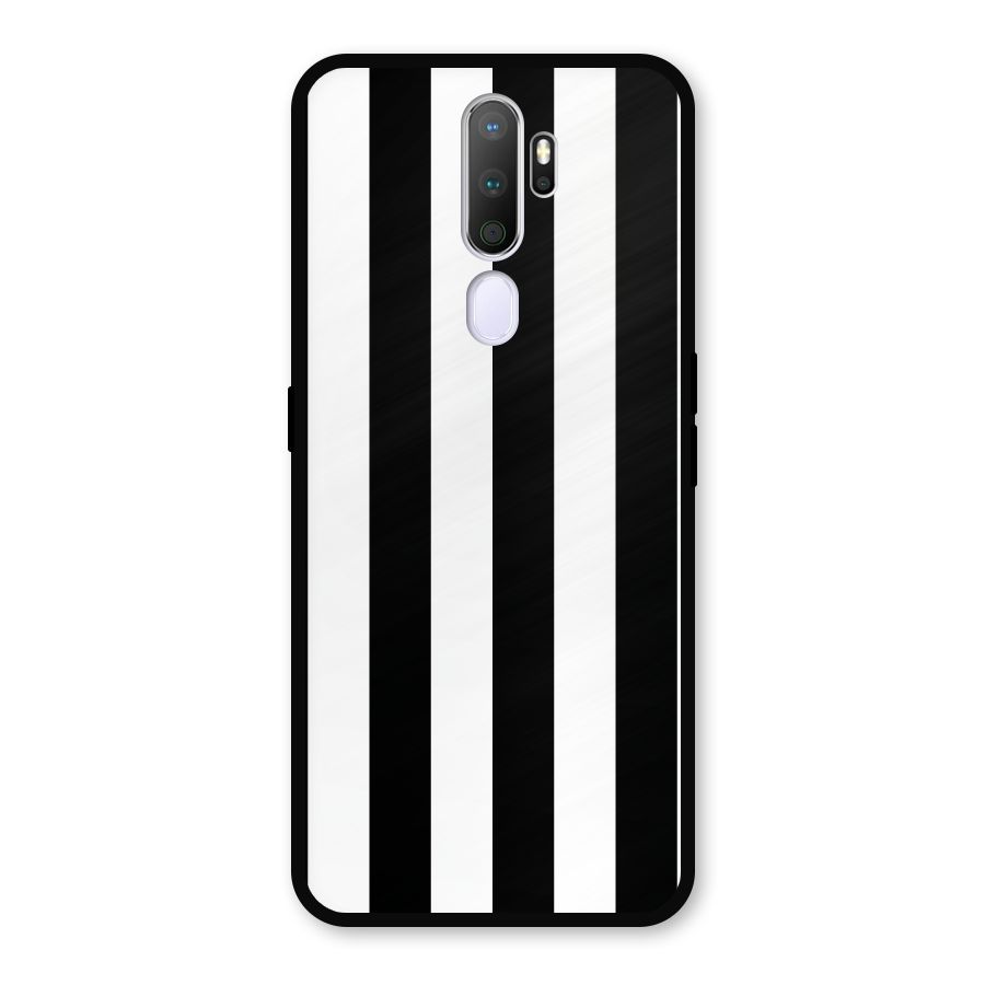 Lavish Black Stripes Metal Back Case for Oppo A9 (2020)