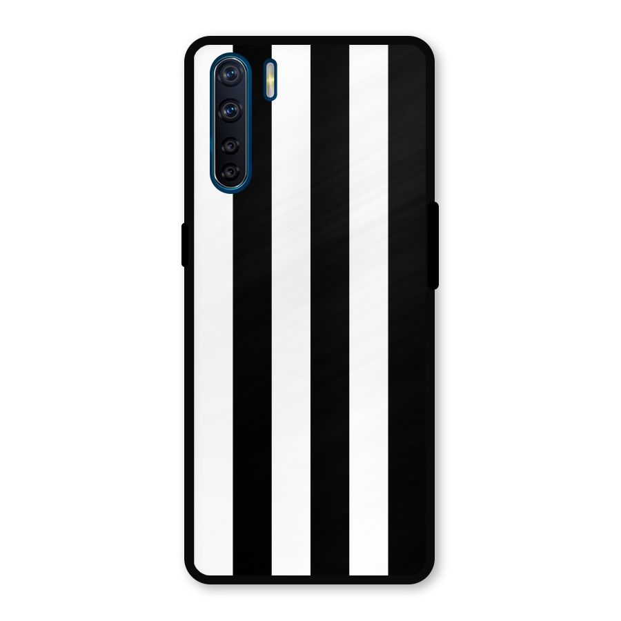 Lavish Black Stripes Metal Back Case for Oppo F15