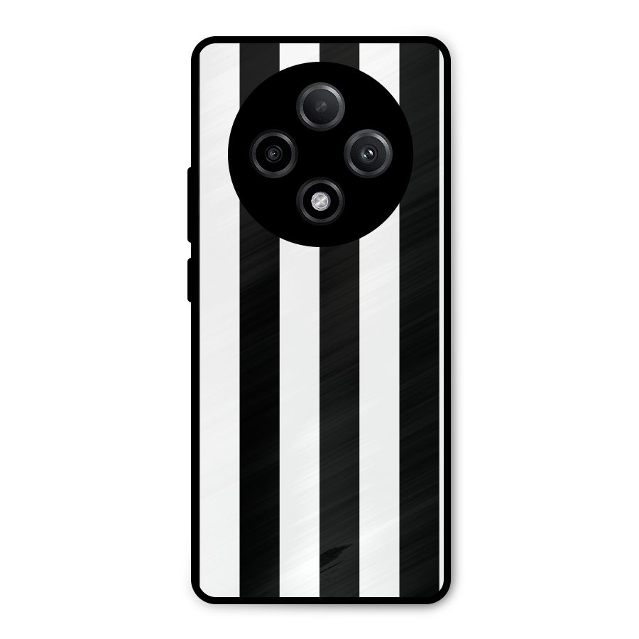 Lavish Black Stripes Metal Back Case for Oppo F27 Pro Plus